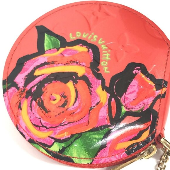 LOUIS VUITTON M93691 Monogram Vernis Rose Porte Monet Chapeau Coin Case purse - Picture 8 of 14